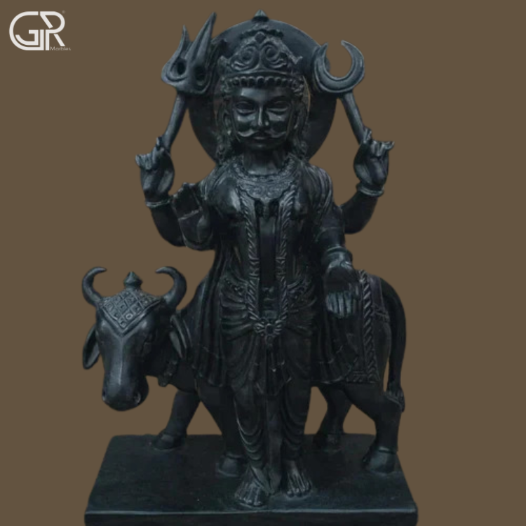 Black Marble Shani Dev Idol, (Ht-2.5ft)