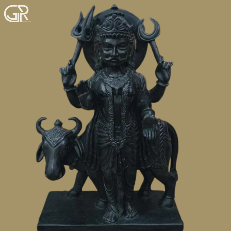 Black Marble Shani Dev Idol, (Ht-2.5ft)