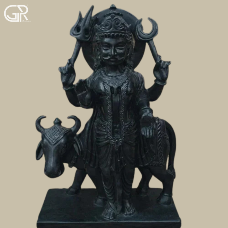 Black Marble Shani Dev Idol, (Ht-2.5ft)