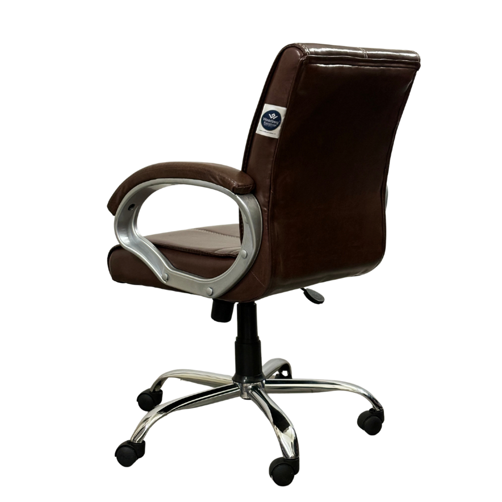 Regent Mid Back Ergonomic Leatherette Revolving Office Chair Brown