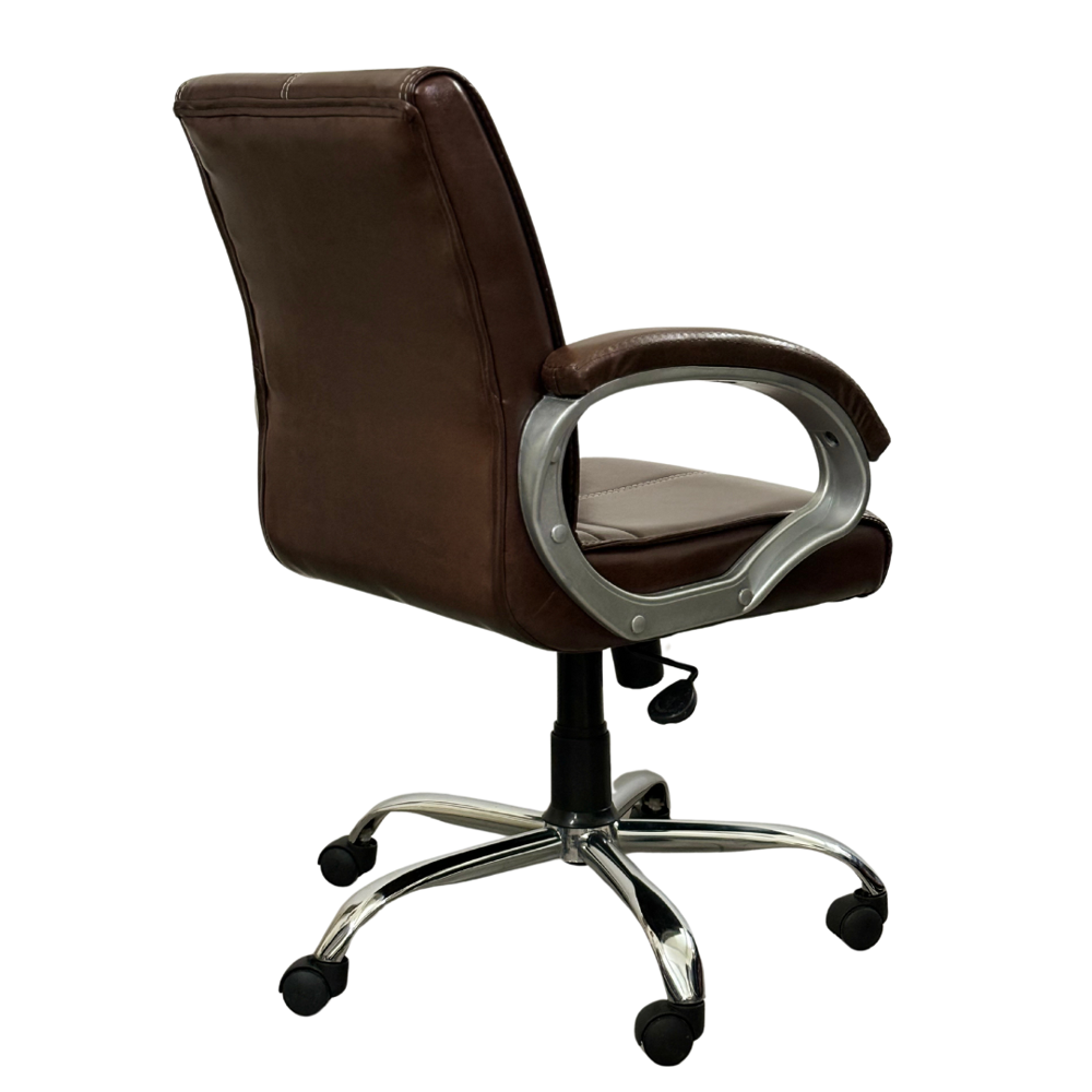 Regent Mid Back Ergonomic Leatherette Revolving Office Chair Brown
