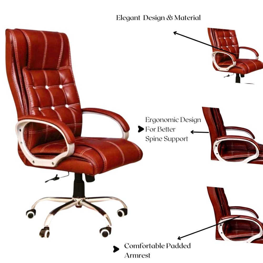 Beyond High Back Executive Revolving Office Chair Cherry Brown 
