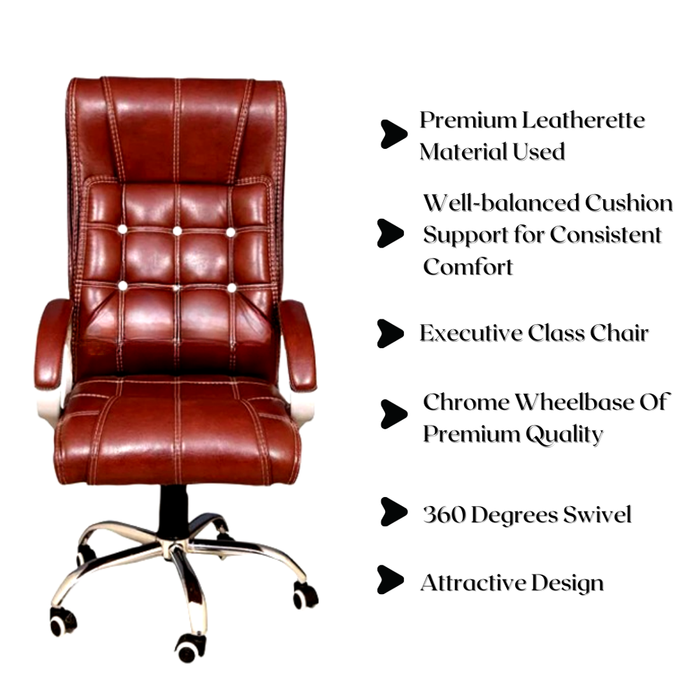 Beyond High Back Executive Revolving Office Chair Cherry Brown 