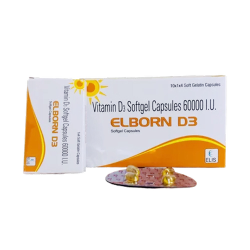 Vitamin D3 60000 Soft Gelatin Capsules - Brand Name: Elborn-D3