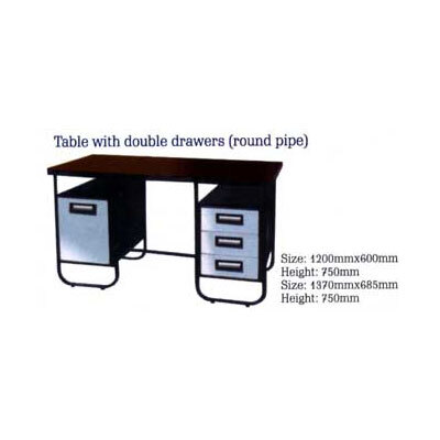 Table with double drawers