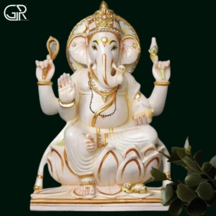 Lord Ganesha Marble Moorti
