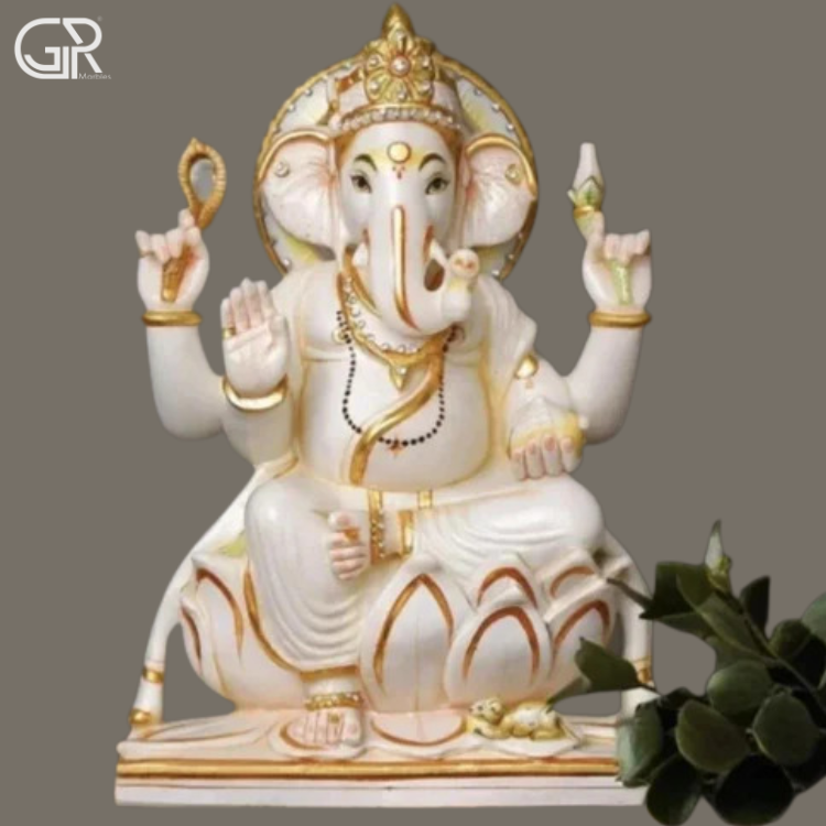 Lord Ganesha Marble Moorti