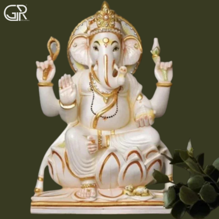 Lord Ganesha Marble Moorti