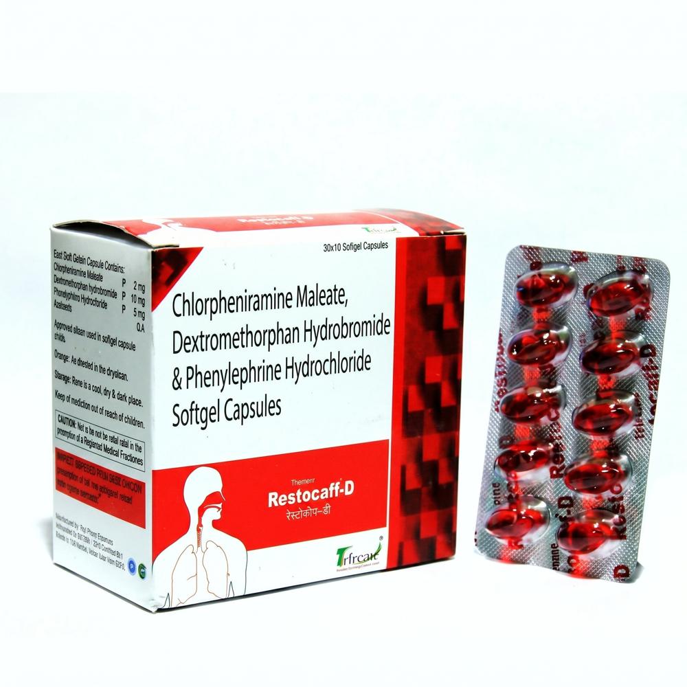 Restocaff-d Softgel Cap - White/off-white Oval Softgel, Rabeprazole 20mg + Domperidone 30mg, Acid Reflux Relief