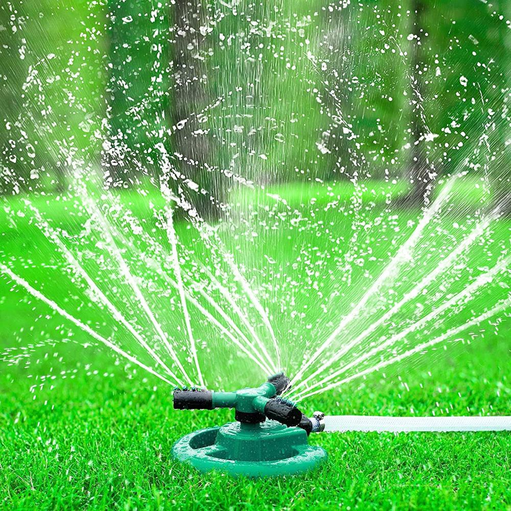 3 Arm 360 Sector Rotating Water Sprinkler Garden Pipe Hose Irrigation Yard