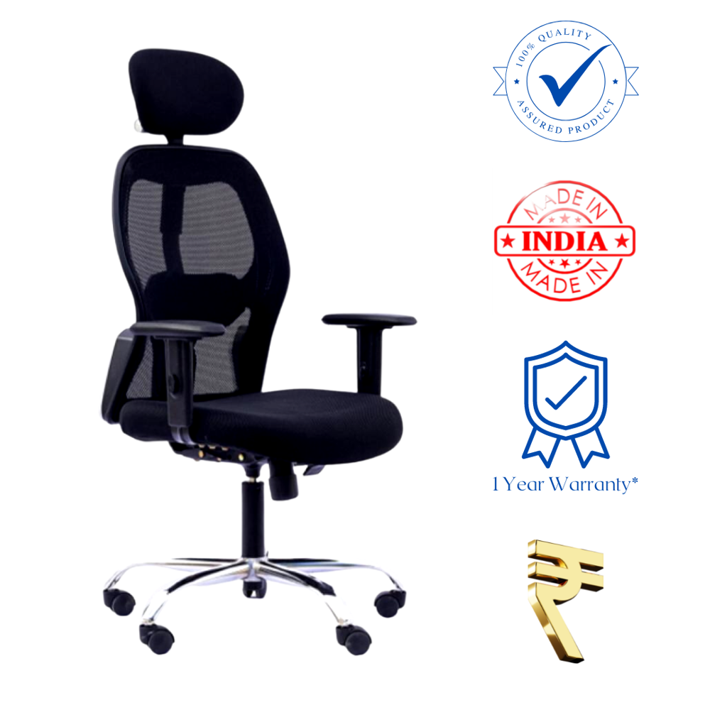 Gravity High Back Mesh Fabric Revolving Office Chair Black 