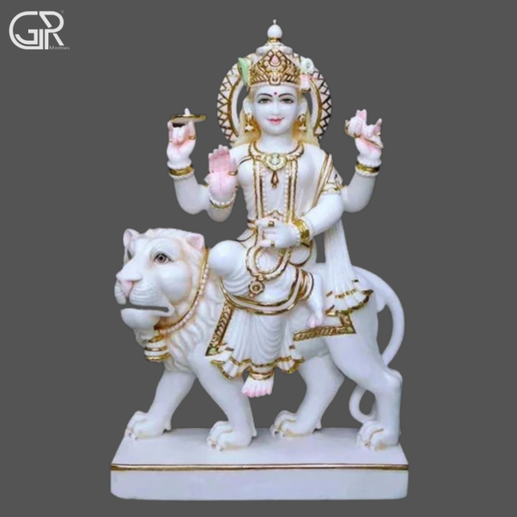 24 Inch Marble Durga Mata Statue