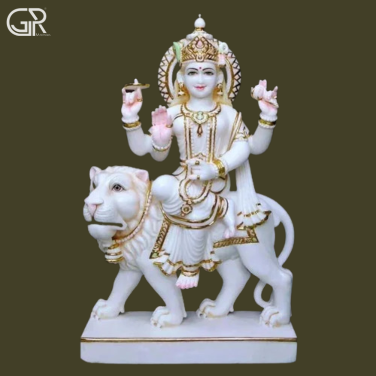 24 Inch Marble Durga Mata Statue