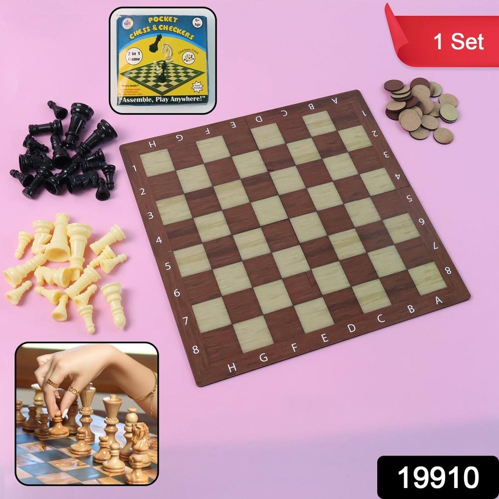 Chess & Checkers 2-in-1 Travel Game - (1 Set)