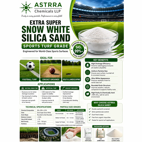Extra Super Snow White Crystalline Silica Sand Football Turf