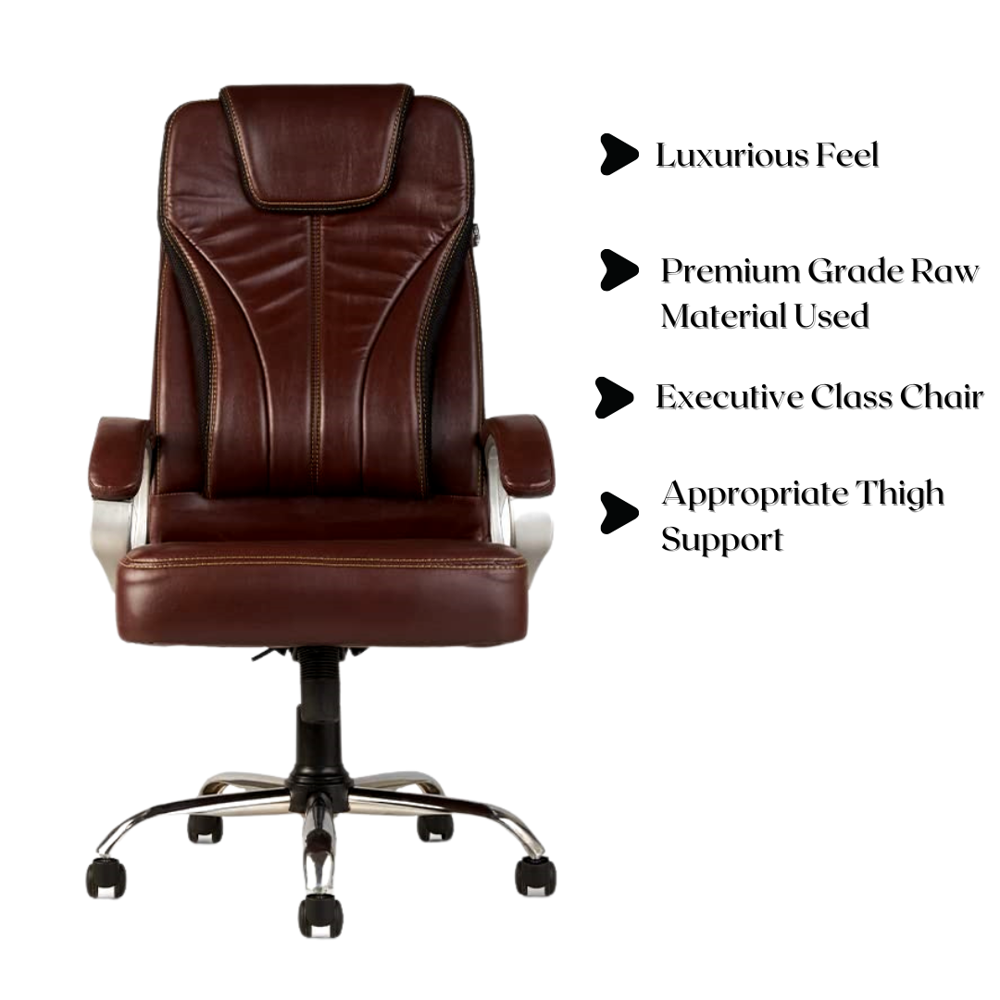 Galore High Back Director Revolving Office Chair Brown 