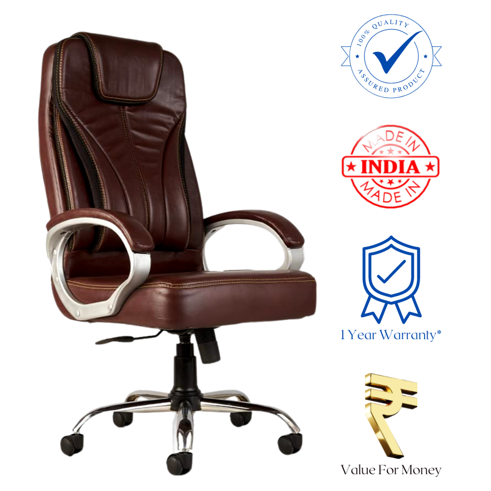 Galore High Back Director Revolving Office Chair Brown 