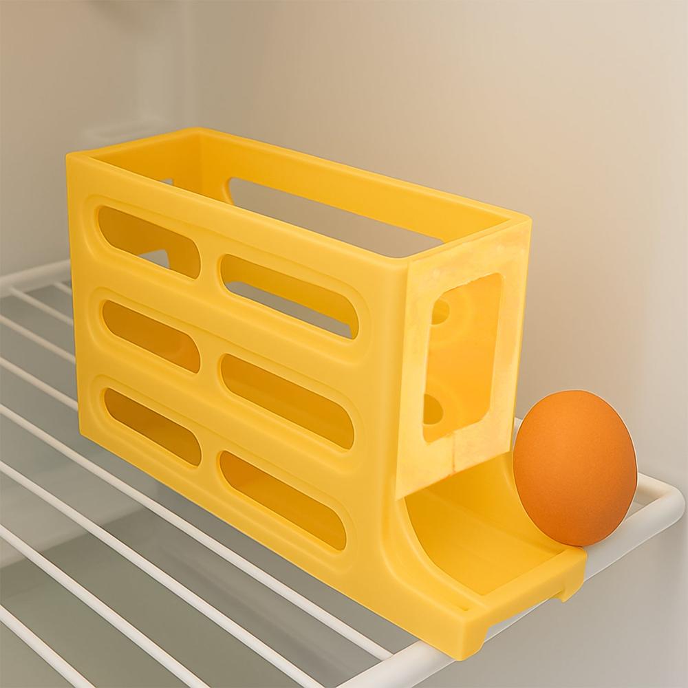 3-layer Rolling Egg Storage Rack Dispenser (1 Pc) - Color: Mix