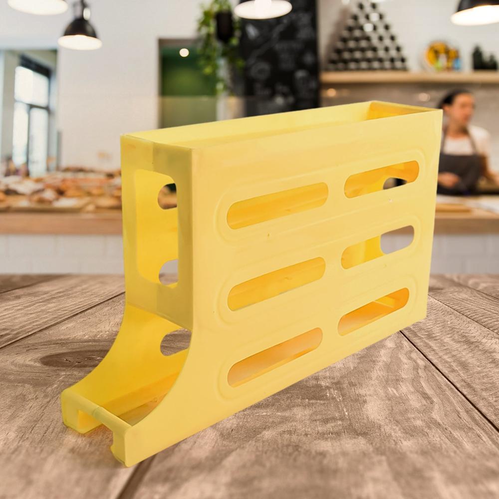 3-layer Rolling Egg Storage Rack Dispenser (1 Pc) - Color: Mix