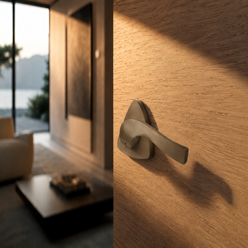 S-1009 Brass Mortise Handle Set