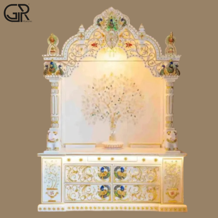 Makrana White Marble Mandir, (Ht-6.5ft)