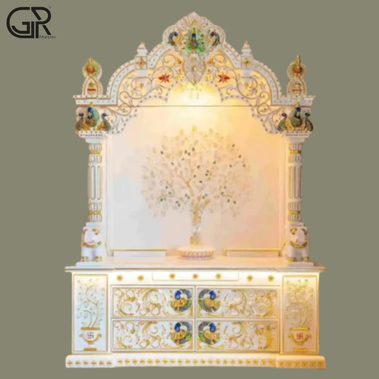 Makrana White Marble Mandir, (Ht-6.5ft)