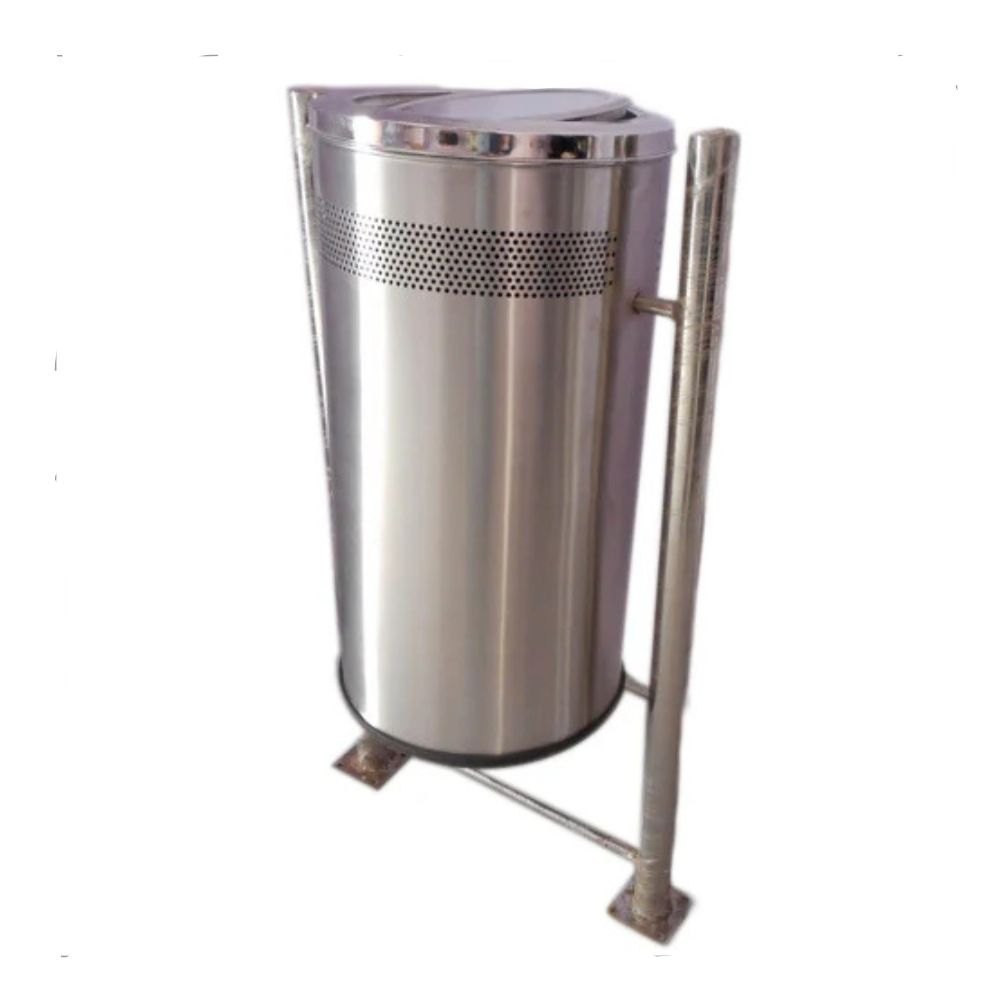 Mofna Stainless Steel Single Pole Dustbin 60 Liter  