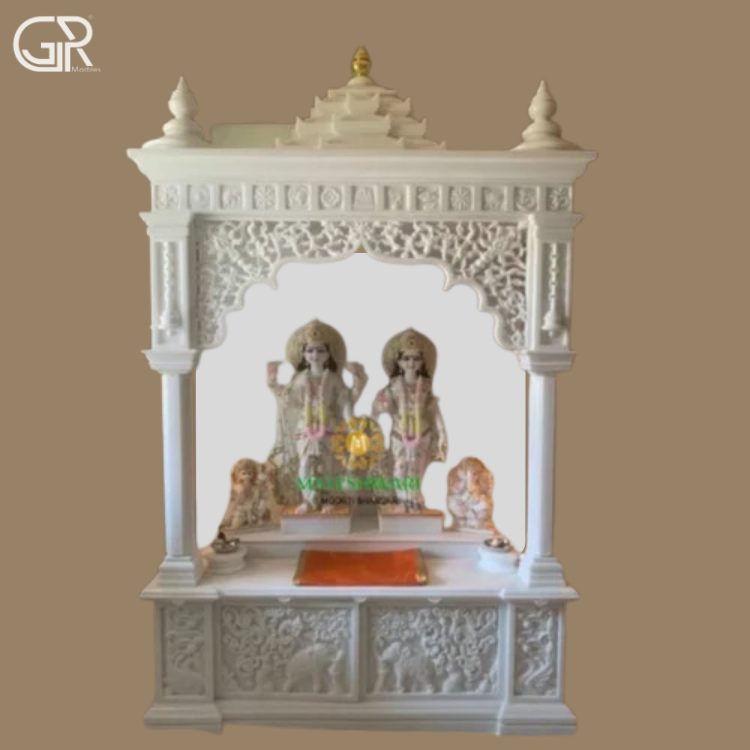 Polished Makrana Marble Mandir
