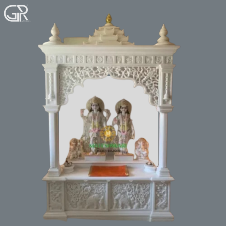 Polished Makrana Marble Mandir