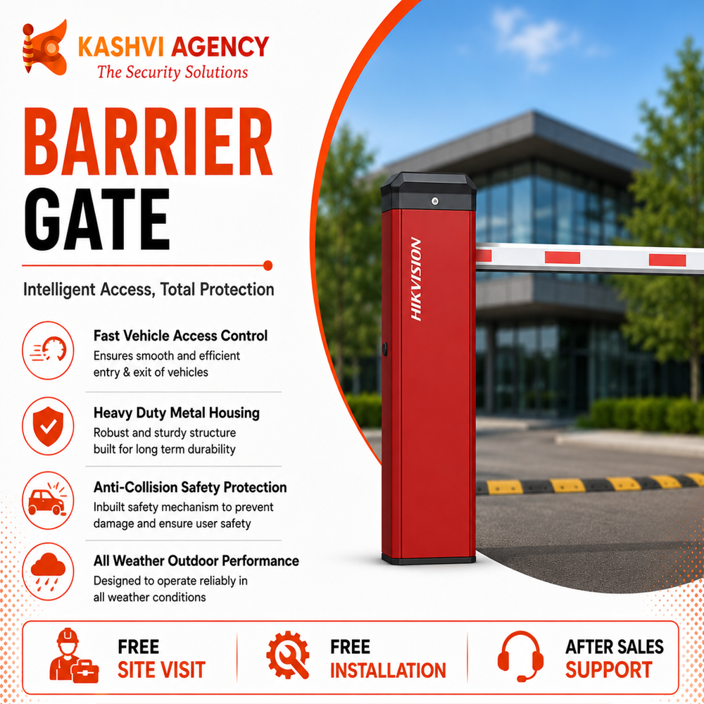 Extra Long Boom Barrier System - Stainless Steel Housing 6m Powder Coated MS Arm | RFID Interface Semi Automatic Surface Mounted 3s Opening