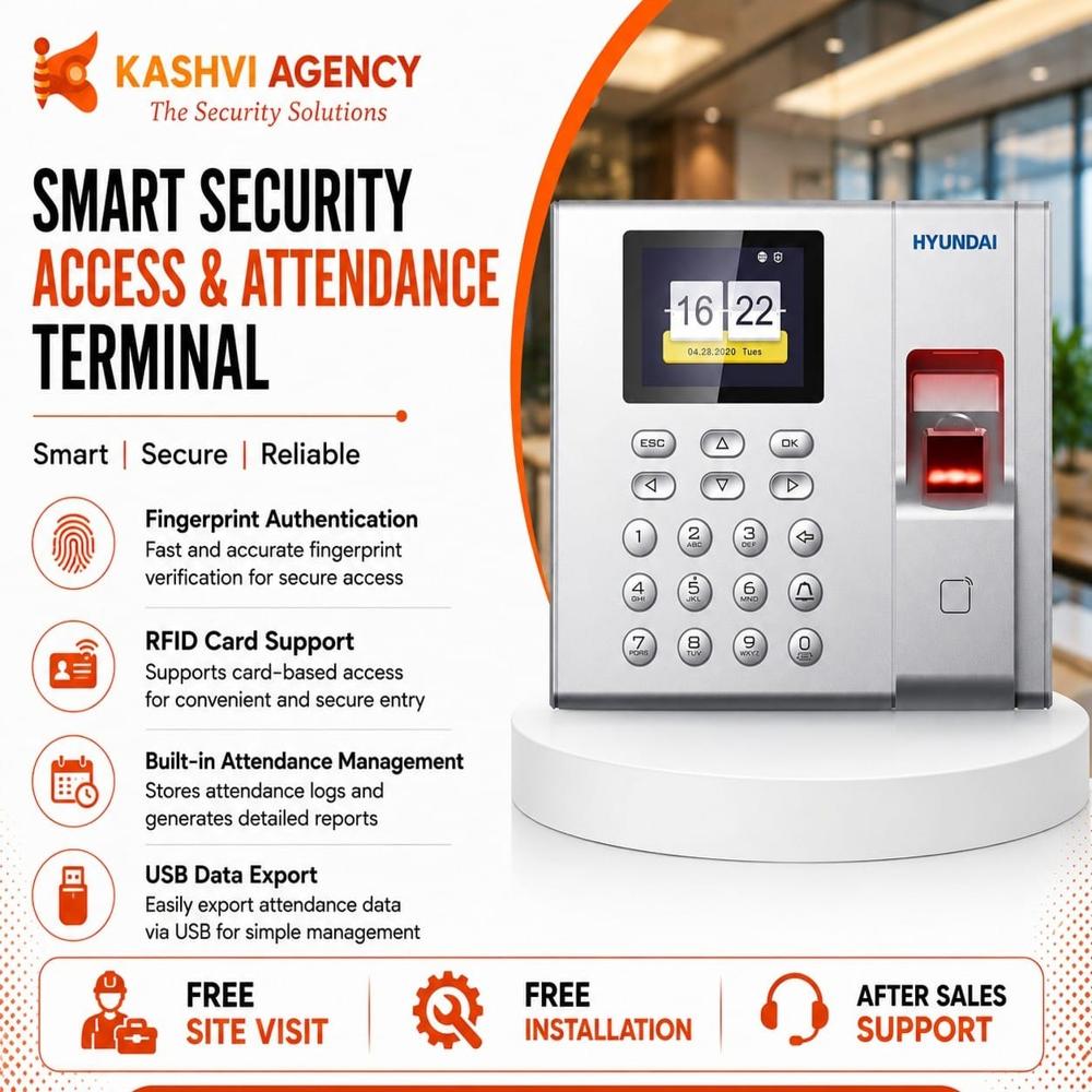 Biometric Fingerprint Attendance & Access Control System - Battery Backup: Optional Hours