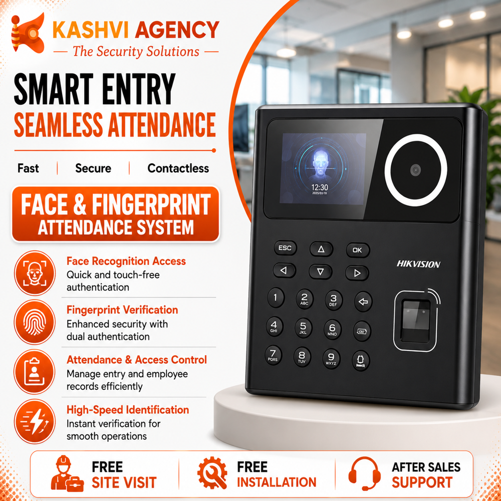 Hikvision Face Recognition Biometric Attendance & Access Control System - Battery Backup: Optional Built-In Battery