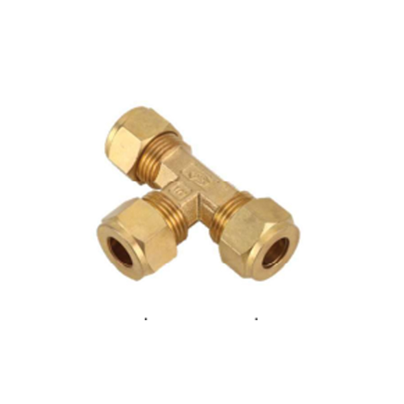 Forged Brass Polished Compression Olive Tee Male NPT Thread 1"