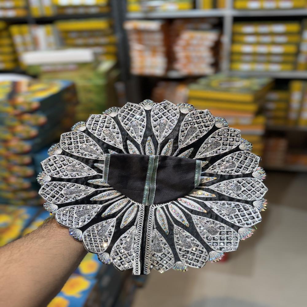 Laddu Gopal Fancy Poshak in Black , White & Grey Colours