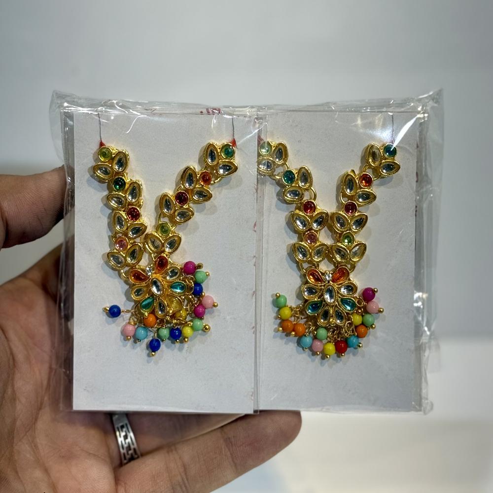 Laddu Gopal Kundan Mala - Imitation Kundan & Glass Stones, Adjustable 3-7 Cm, Multicolor, Lightweight Flexible Fit