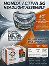 Head Light Assembly - Polycarbonate, Metal, Glass 260x180x140mm, Chrome/black, Halogen 35/35w, Ip65 Waterproof