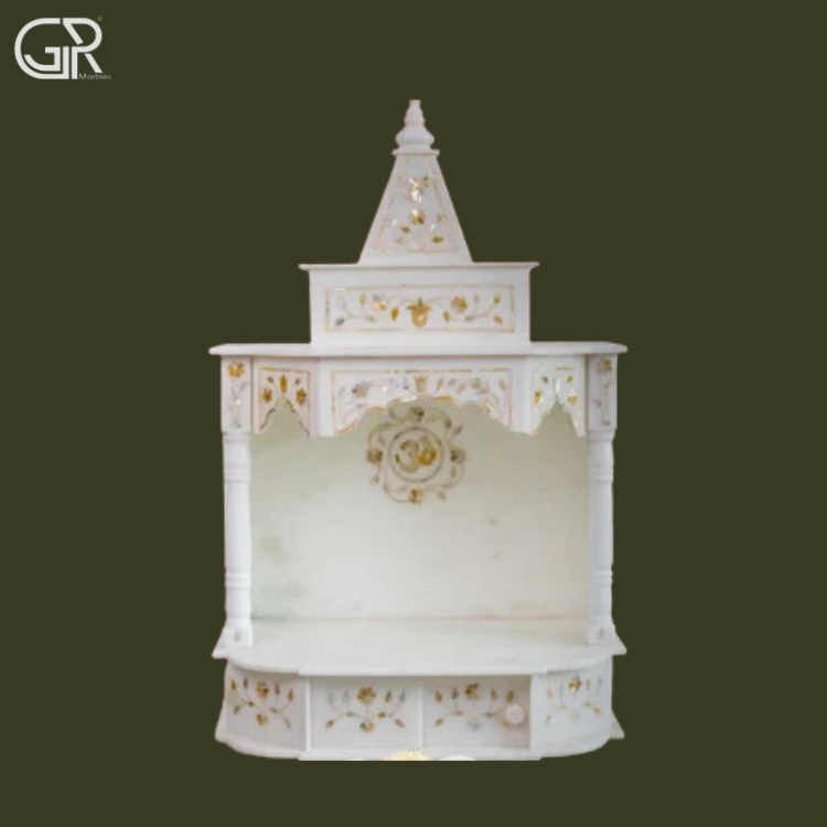 Inlay beautiful marble mandir, (Ht-3ft)