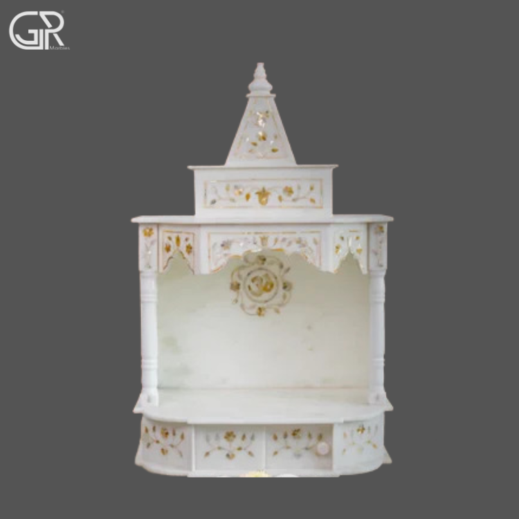 Inlay beautiful marble mandir, (Ht-3ft)