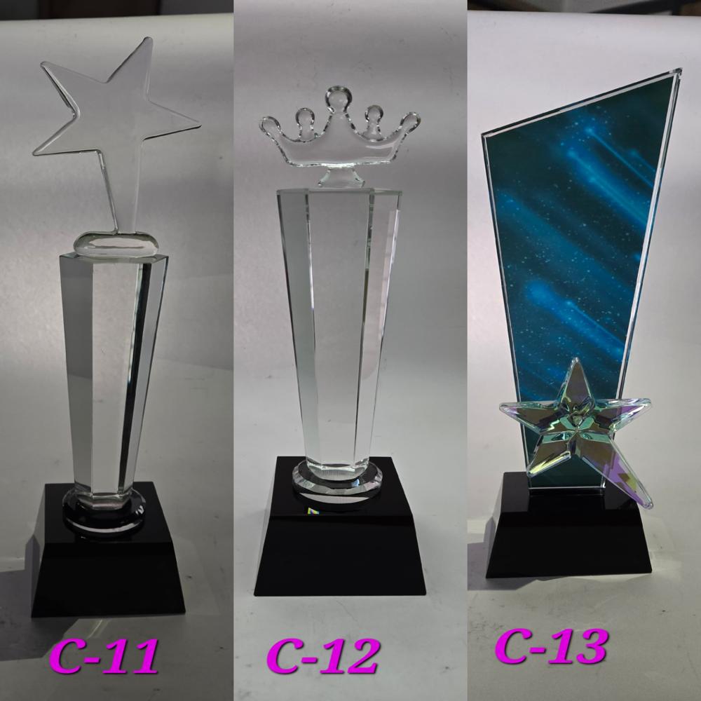 Glass Crystal Trophy - Base Material: Mdf Wood