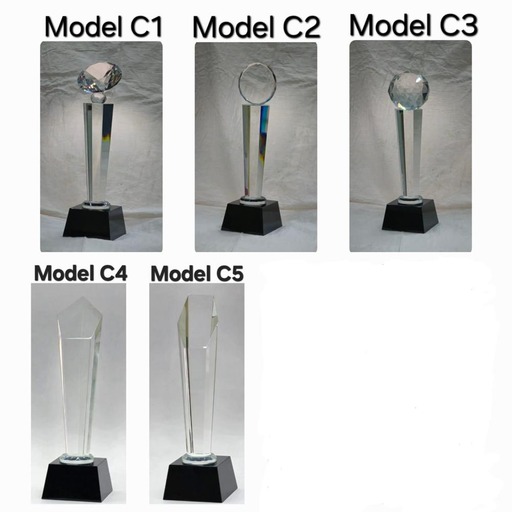 Glass Crystal Trophy - Base Material: Mdf Wood
