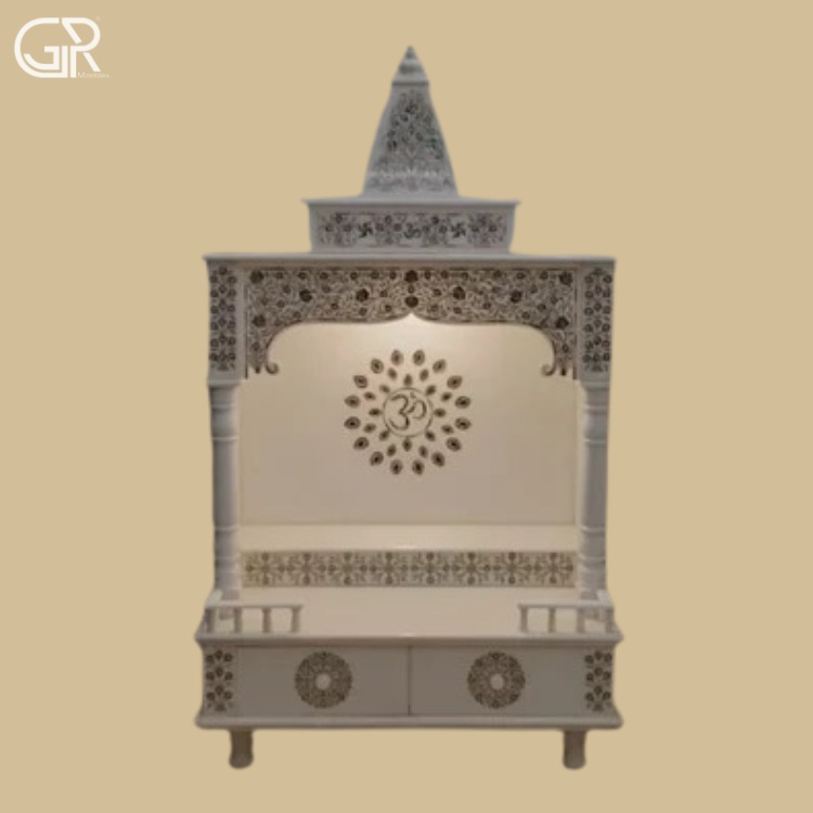 marble inlay indoor temple, (Ht-5ft)