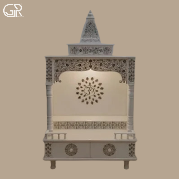 marble inlay indoor temple, (Ht-5ft)