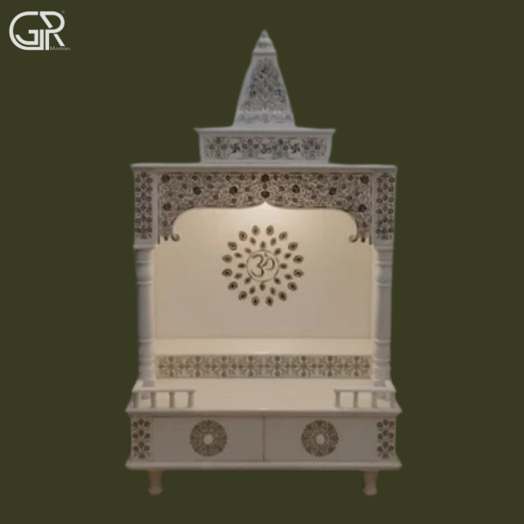 marble inlay indoor temple, (Ht-5ft)