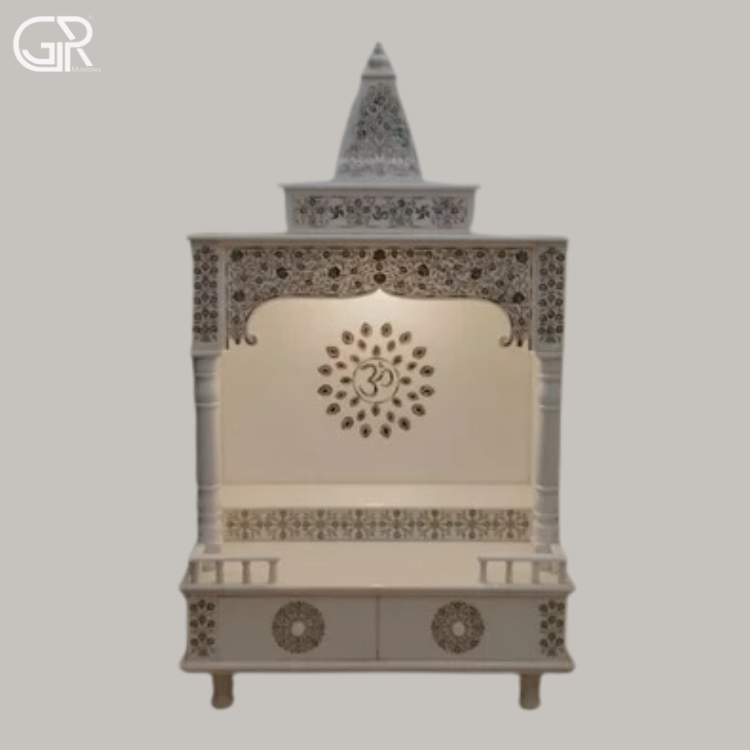 marble inlay indoor temple, (Ht-5ft)
