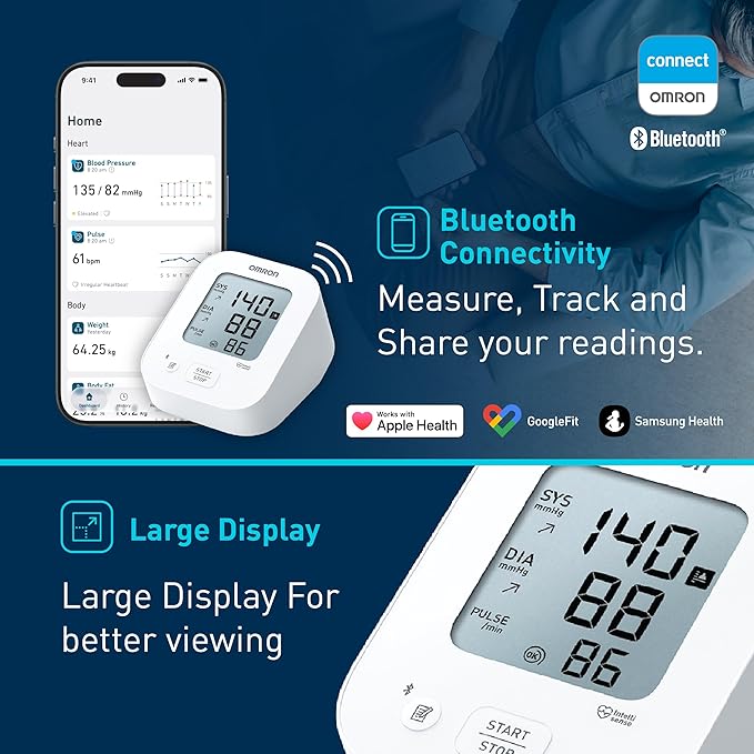 Omron HEM 7183T1 FLIN Upper Arm Automatic Blood Pressure Monitor with Bluetooth