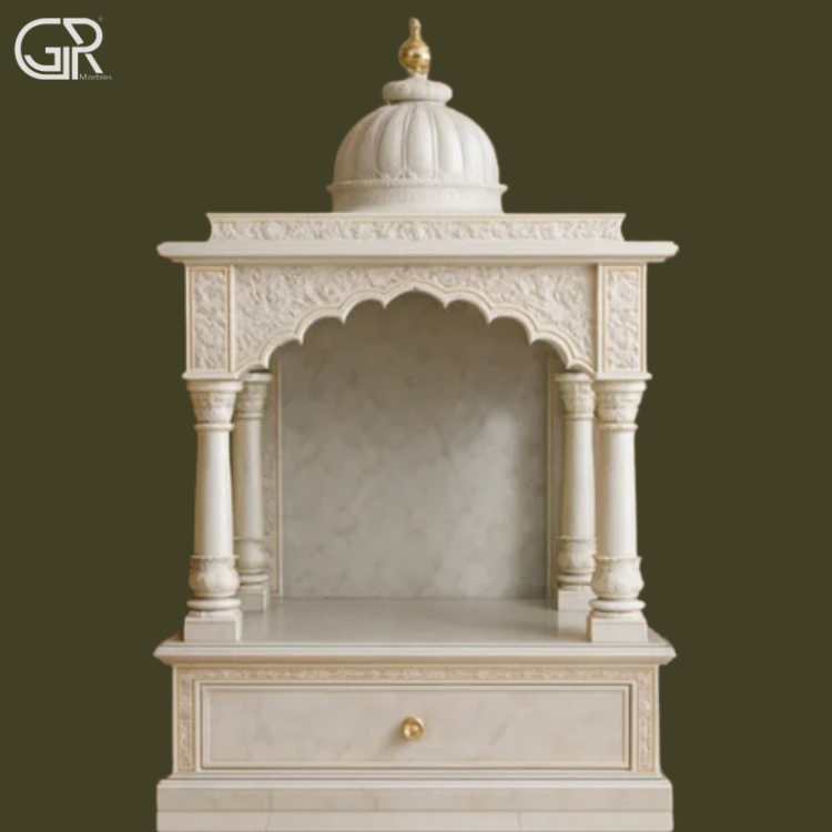 Jali painted white marble temple, (Ht-4.5ft)