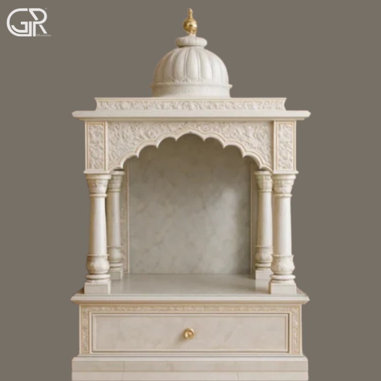 Jali painted white marble temple, (Ht-4.5ft)