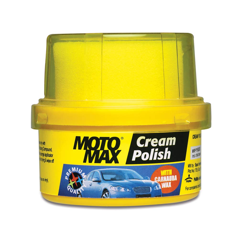 Motomax Cream Polish 60grms - High-grade Carnauba Wax Blend, Light Yellow Cream | Restores Shine, Protects Surfaces, Easy Application
