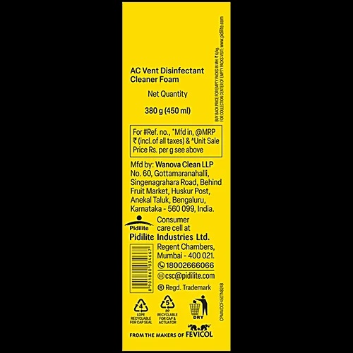 Motomax AC Vent Disinfectant Cleaner Foam 450ml