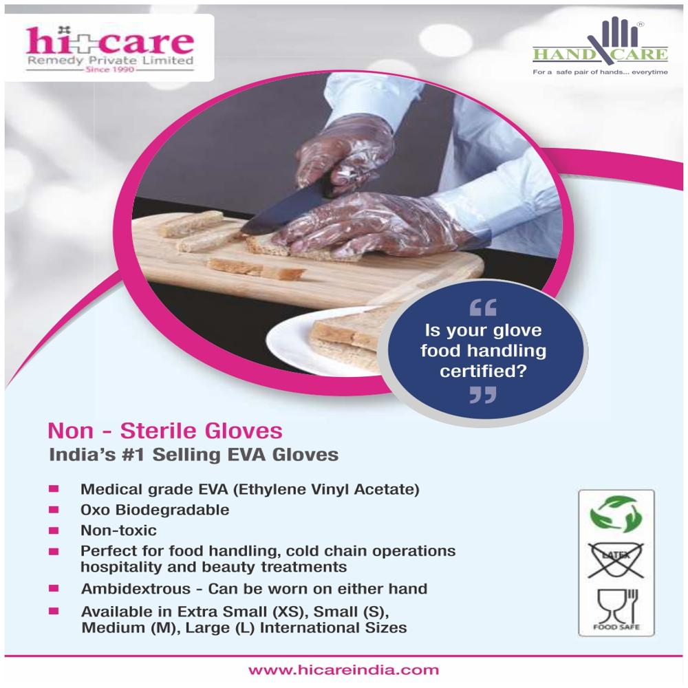 HANDCARE Sterile Gloves with Self Adhesive wristband